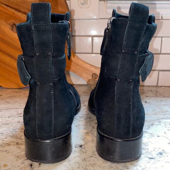 REED KRAKOFF $1k Black Suede Italian Made Chelsea Boots | 37.5 US 7.5 - Picture 7 of 16